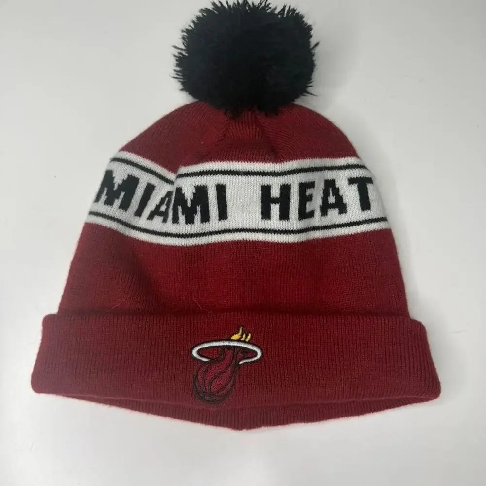 NBA Miami Heat Beanie Y2K Pom pom